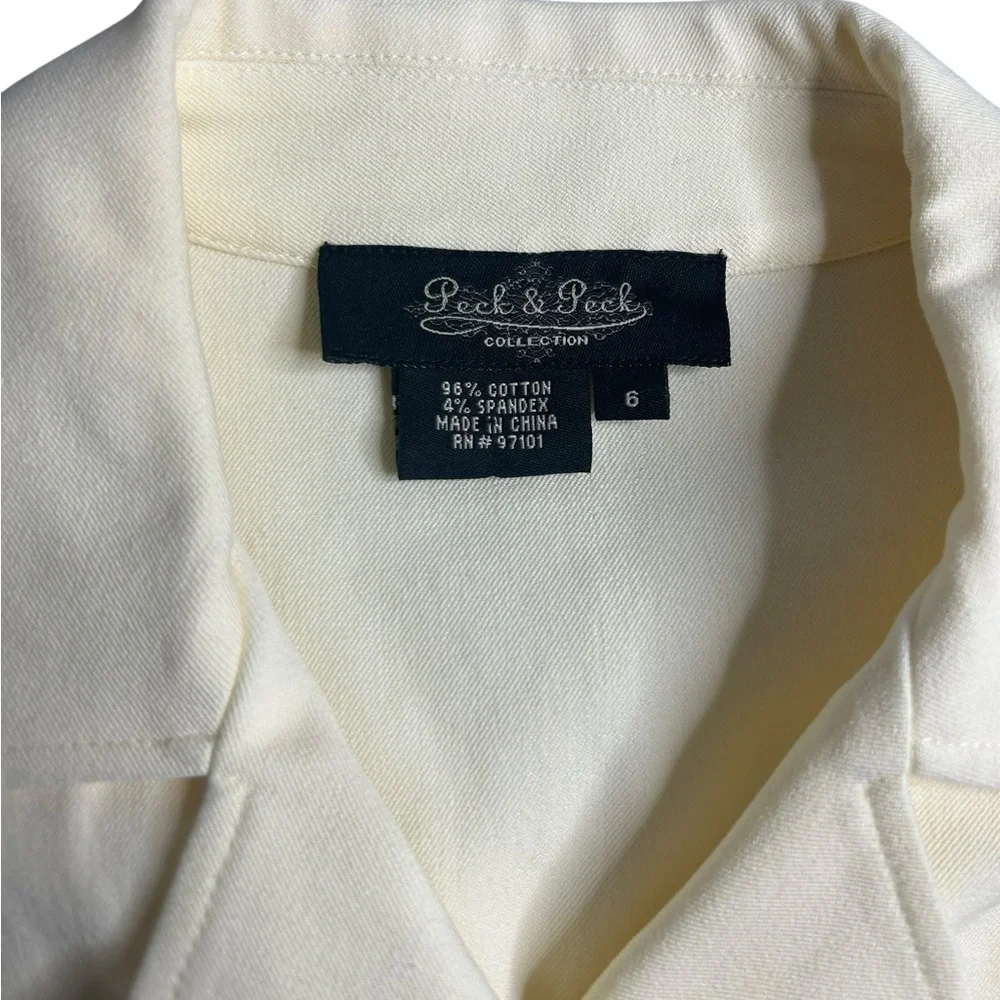 Vintage Peck & Peck Collection White‎ Denim Jacket Women’s Size 6